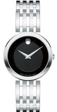 Movado 0607051 Esperanza Quartz Women's Watch – Black Dial & Silver Steel Bracelet (28mm)