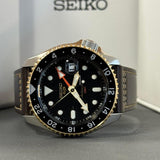 Seiko 5 Sports SSK036K1 SKX GMT Automatic Men's Watch – Mocha Black Dial & Brown Leather Strap
