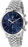 Maserati R8873618024 Epoca Chronograph Men's Watch – Blue Dial & Silver Steel Strap
