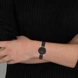 Daniel Wellington DW00100245 Petite Ashfield Women’s Watch – Black Dial with Black Mesh Strap