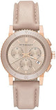 Burberry BU9702 The City Chronograph Women's Watch – Rose Gold Dial & Beige Leather Strap