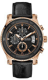 Guess W0673G5 Pinnacle Men's Watch – Black Dial & Black Leather Strap with Chronograph Quartz Movement