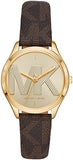 Michael Kors MK2862 Jaycie Three-Hand Quartz Women's Watch – Gold Dial & Brown Leather Strap