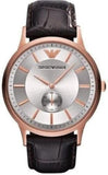 Emporio Armani AR9101 Classic Analog Men’s Watch – Silver Dial & Brown Leather Strap