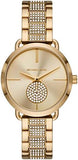Michael Kors MK4602 Portia Three-Hand Quartz Women's Watch – Gold Dial & Gold Steel Strap with Crystals