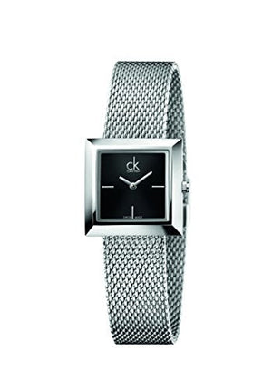 Calvin Klein Mark Black Dial Silver Mesh Bracelet Watch for Women - K3R23121