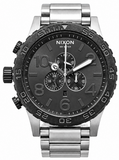 Nixon 51-30 Chrono Grey Dial Silver Steel Strap Watch for Men - A083-1762