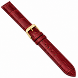 Michele Deco Gold Dial Red Leather Strap Watch For Women - MWW06V000017