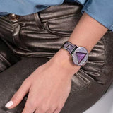 Guess Trend Diamonds Purple Dial Purple Steel Strap Watch for Women - GW0512L4