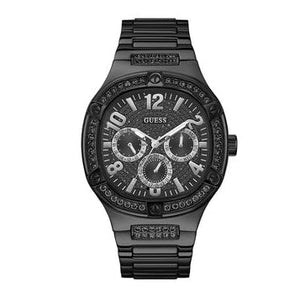 Guess Duke Glitz Crystals Black Dial Black Steel Strap Watch For Men - GW0576G3