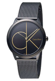 Calvin Klein K3M224X1 Minimal Quartz Women's Watch – Black Dial & Black Mesh Strap