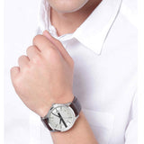Armani Exchange Whitman AX2100 Men's Watch – Silver Dial with Brown Leather Strap
