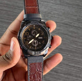 Fossil FS5855 Bronson Chronograph Men’s Watch – Grey Dial with Brown Leather Strap