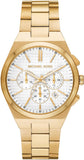 Michael Kors MK9120 Lennox Chronograph Men's Watch – White Dial & Gold Steel Strap