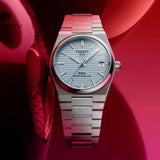 Tissot T137.207.11.351.00 PRX Powermatic 80 Men's Watch – Ice Blue Dial & Silver Steel Strap