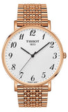 Tissot T109.610.33.032.00 T Classic Everytime Men's Watch – White Dial & Rose Gold Mesh Bracelet