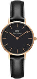 Daniel Wellington DW00100224 Classic Petite Sheffield Women’s Watch – Black Dial with Black Leather Strap