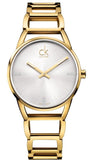Calvin Klein K3G2352W Stately Quartz Women's Watch – White Dial & Gold Steel Bracelet