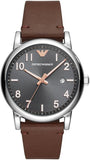 Emporio Armani AR11175 Luigi Quartz Men's Watch – Grey Dial & Brown Leather Strap