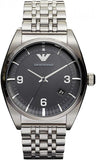 Emporio Armani AR0369 Classic Quartz Men's Watch – Black Dial & Silver Steel Strap