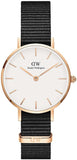 Daniel Wellington DW00100251 Classic Petite Cornwall Women's Watch – White Dial & Black NATO Strap