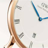 Daniel Wellington Dapper Durham White Dial Brown Leather Strap Watch For Men - DW00100115