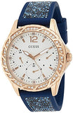 Guess W1096L4 Swirl Analog Quartz Women's Watch – White Dial & Blue Rubber Strap