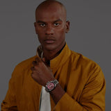 Hugo Boss Strike Red Dial Silver Steel Strap Watch for Men - 1514174