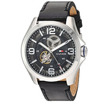 Tommy Hilfiger Bruce Analog Black Dial Black Leather Strap Watch for Men - 1791279