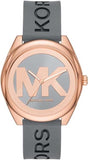 Michael Kors MK7314 Janelle Three-Hand Quartz Women's Watch – Grey Dial & Grey Rubber Strap
