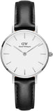Daniel Wellington DW00100186 Classic Petite Sheffield Women’s Watch – White Dial with Black Leather Strap