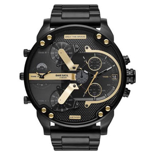 Diesel Mr. Daddy 2.0 Chronograph Black Dial Black Steel Strap Watch For Men - DZ7435