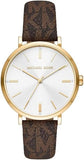 Michael Kors MK2945 Addyson Three-Hand Women's Watch – Silver Dial & Brown Leather Strap