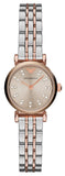 Emporio Armani AR1841 Gianni T-Bar Women's Watch – Grey Dial & Two-Tone Steel Strap