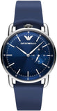 Emporio Armani AR11335 Aviator Quartz Men's Watch – Blue Dial with Blue Leather Strap