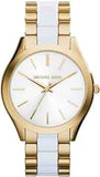 Michael Kors MK4295 Slim Runway Quartz Women's Watch – White Dial & Two-Tone Steel Bracelet