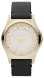 Marc Jacobs MBM1264 Baby Dave Quartz Women’s Watch – Gold Dial & Black Leather Strap