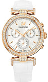 Swarovski 5295369 Era Journey Women's Watch – Silver Dial & White Leather Strap