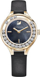 Swarovski Lovely Crystals Analog Black Dial Black Leather Strap Watch for Women - 5301877