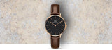 Daniel Wellington Classic Petite Bristol Black Dial Brown Leather Strap Watch For Women - DW00100165