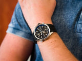 Hugo Boss Globetrotter Black Dial Black Silicone Strap Watch for Men - 1513820