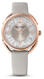 Swarovski 5452455 Crystalline Glam Women's Watch – Silver Dial & Grey Leather Band