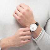 Daniel Wellington Classic Sheffield DW00100020 Men's Watch – White Dial with Black Leather Strap
