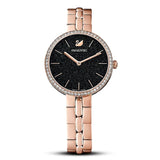 Swarovski Cosmopolitan Black Dial Rose Gold Steel Strap Watch for Women - 5517797