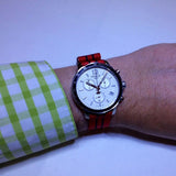 Tissot Quickster Chronograph NBA Chicago Bulls White Dial Red NATO Strap Watch For Men - T095.417.17.037.04