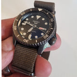 Seiko 5 Sports SRPD65K4 Automatic Men's Watch – Black Dial & Green Nylon Strap