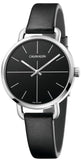 Calvin Klein Even K7B231CZ Women's Watch with Black Dial & Black Leather Strap