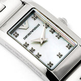 Emporio Armani Donna Mother Of Pearl White Dial Silver Steel Strap Watch for Women - AR3167
