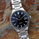 Tag Heuer Carrera Automatic Black Dial Silver Steel Strap Watch for Men - WAR211A.BA0782