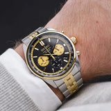 Seiko Sport Chronograph Black Dial Two Tone Steel Strap Watch for Men - SSB430P1